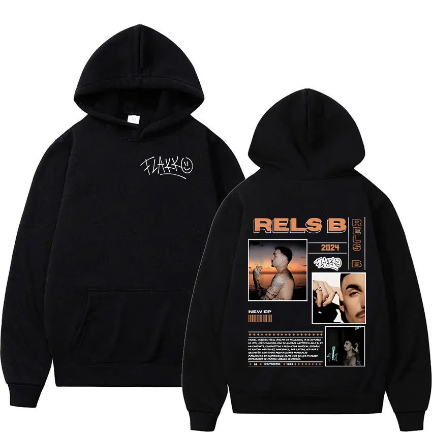 2024-2025 RELS B Skinny Flakk Tour Hoodie Men's Vintage Long Sleeve Fashion Sweatshirt Unisex Hip Hop pullover Hooded Streetwear