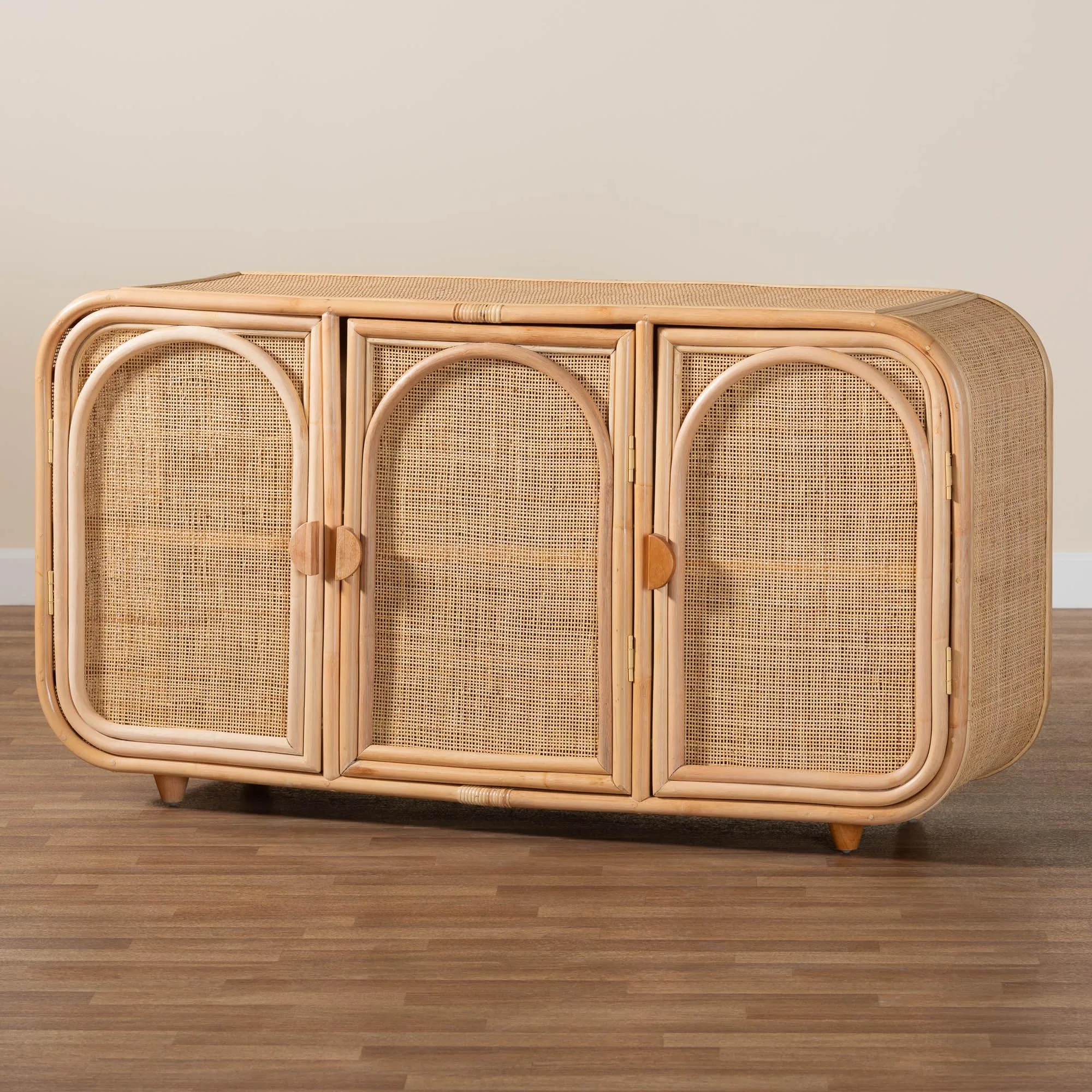 #High Quality Rattan Cabinet Boho Vintage Home Furniture Rattan Storage Cabinet Sideboard Wholesale Made in Vietnam