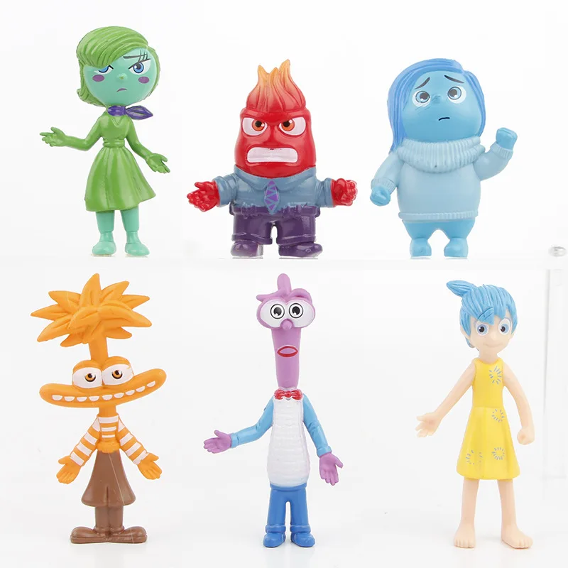 

6Pcs/Set Anime Inside Out Action Figures PVC Riley Emotional Friend Model Decoration Cartoon Figurines For Kids Toys Gift