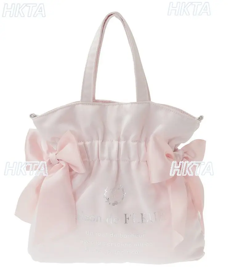 

Мода в японском стиле, осень 25, новые милые атласные серебряные сумки с двойным бантом, женские милые универсальные портативные сумки-мессенджеры для девочек