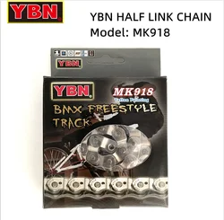 YBN BMX Single-speed Half-Link Bicycle Chain MK918 102L Suitable for Single-speed Bicycles Like Fixed Gear Bikes Track Bikes