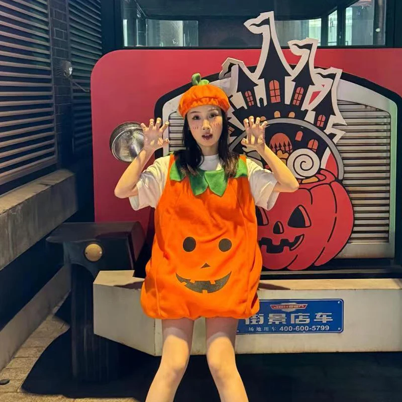 

Хэллоуин Косплей Костюм Взрослый Костюм Тыквы Выступление Макияж Мяч Костюм Персонажа Мультфильма Костюм Украшение Костюма
