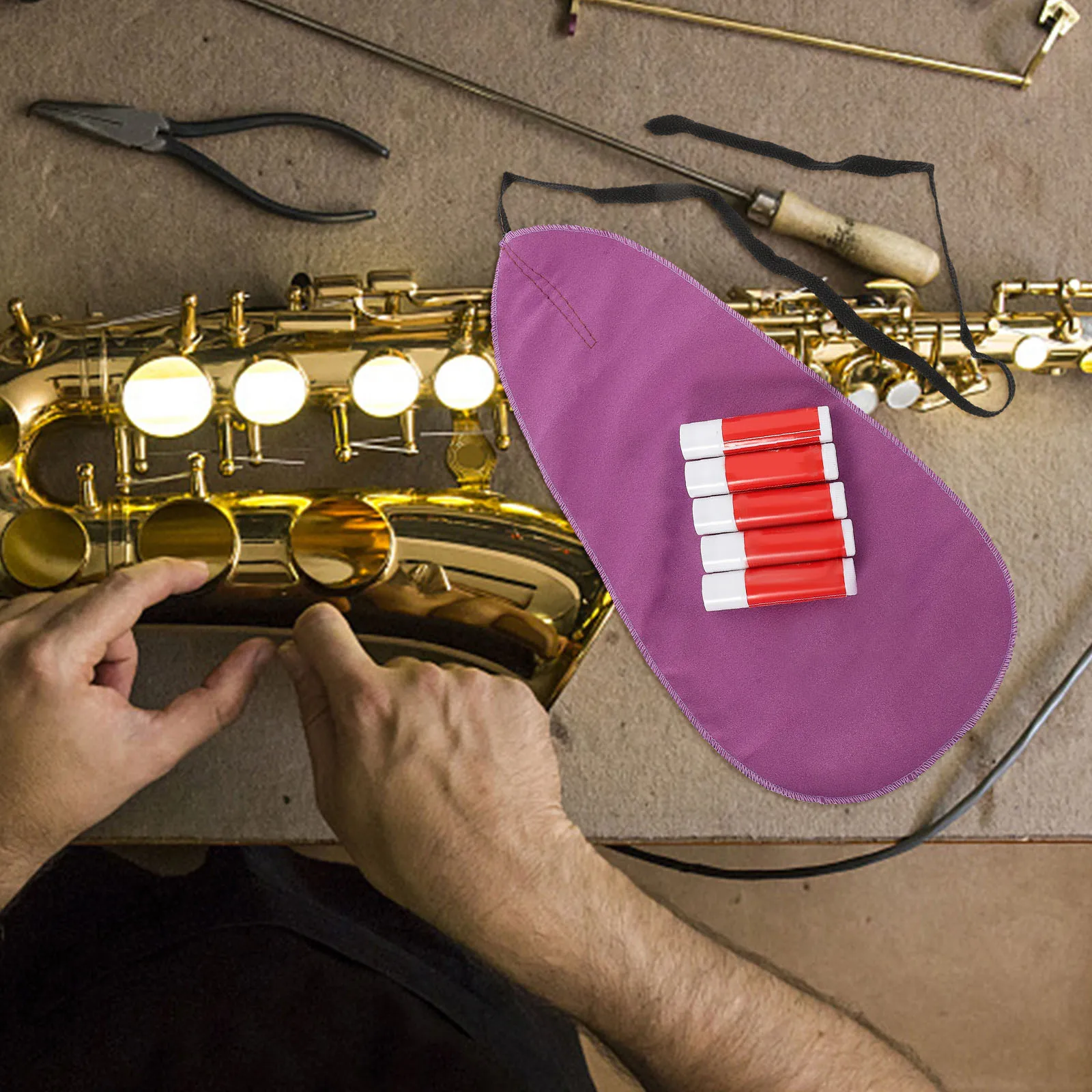 1Set Saxophone Cleaning Cloth Cork Grease Kit Practical Durable Cloth for Clarinet Flute Piccolo Instrument Cleaning