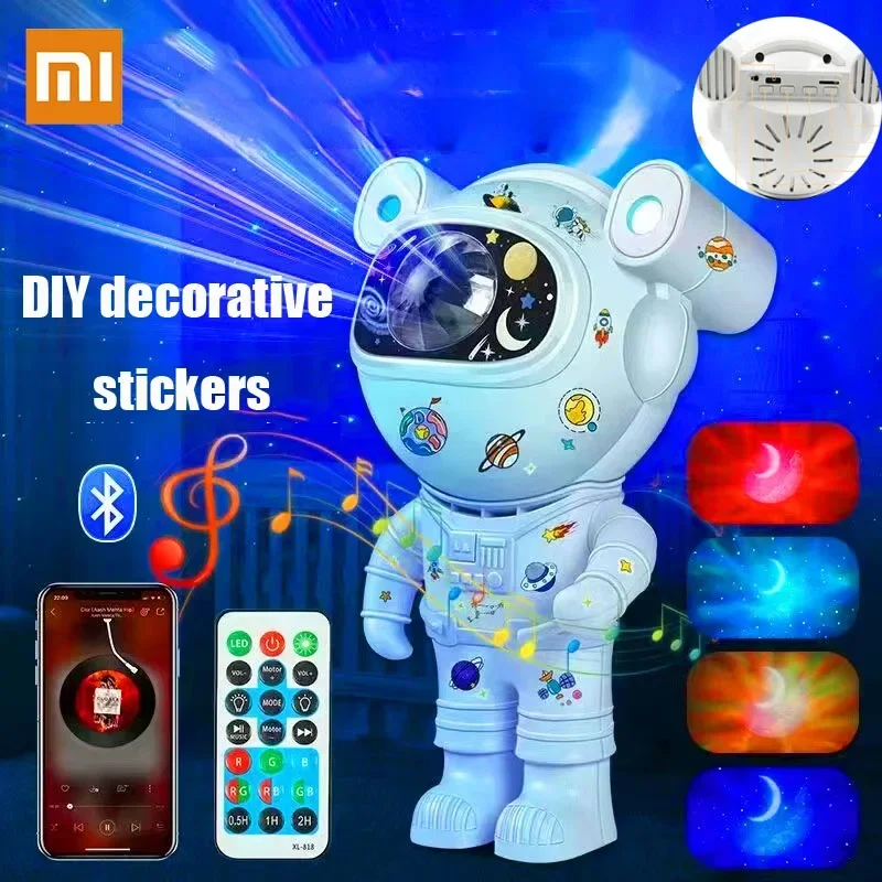 Astronaut Galaxy Projector Star Night Light Nebula LED RGB Bedroom Decor Lamp With Bluetooth Speaker For Children Birthday Gift