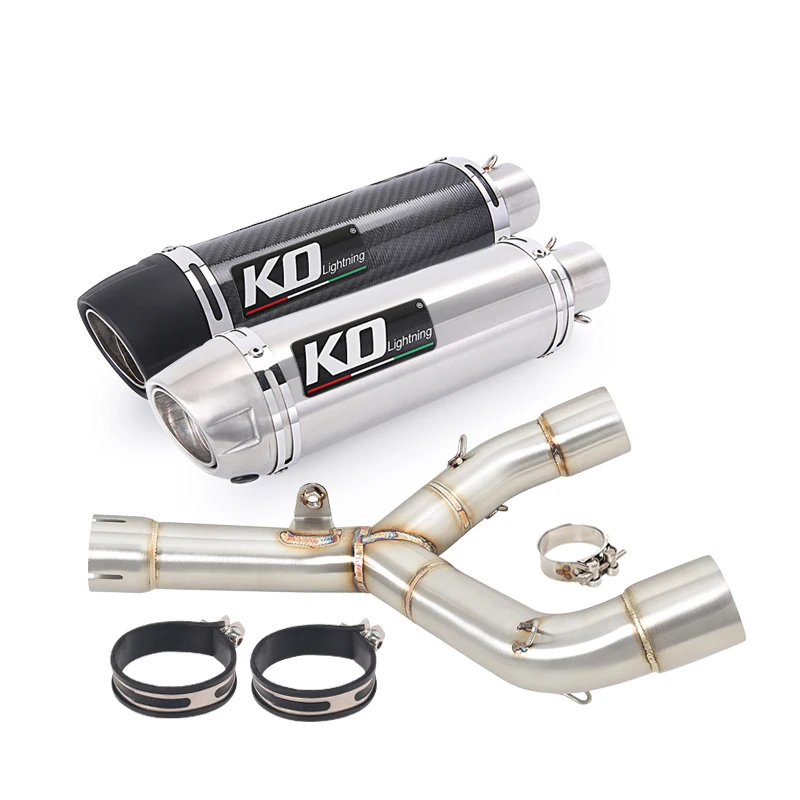 

Motorcycle Exhaust Mid Pipe For HONDA CRF 45OR/450RX 2015-2016 Stainless Steel/Matte Real Carbon Fiber Slip On With DB Killer