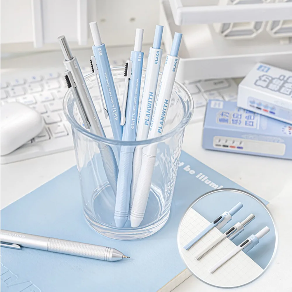 

Multifunctional Four in One Ballpoint Pen 0.5mm Lead Core Stationery Four-color Gravity Pen Creative Pencil
