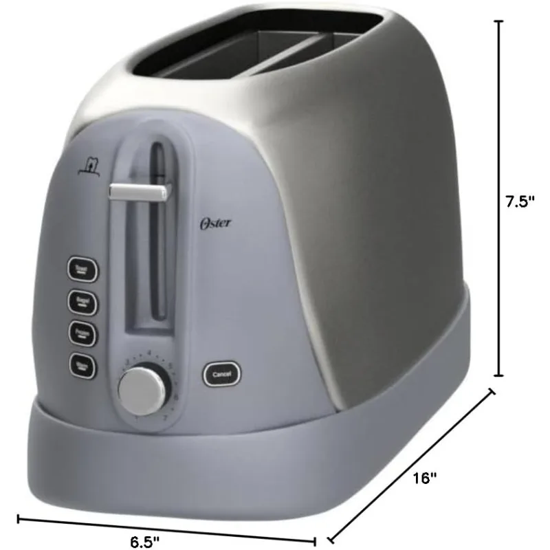 Stainless Steel Long Slot 4-Slice Toaster for Bread,7 Toast Shade Settings