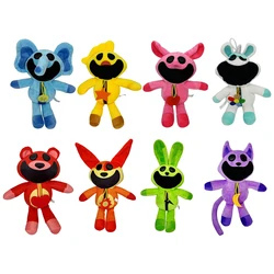 Brinquedos de pelúcia de casas sorridentes Boneca da série animal do horror Gato roxo Coelho verde Decoração de casa Presente de Natal Estética Venda quente