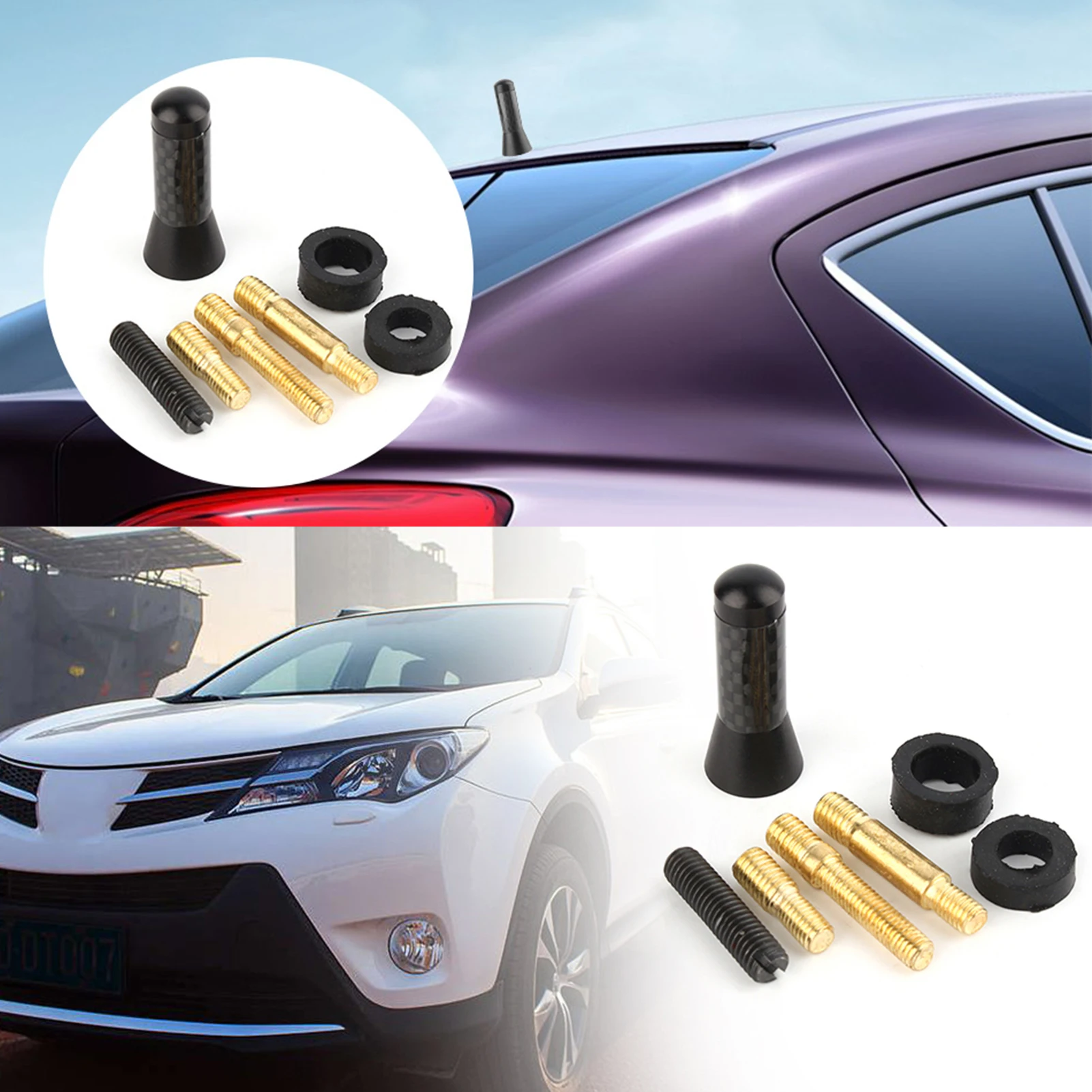 

3.5cm Carbon Fiber Screw Aluminum Car Short Decoration Antenna Universal Car Short Screw Universal Antenna