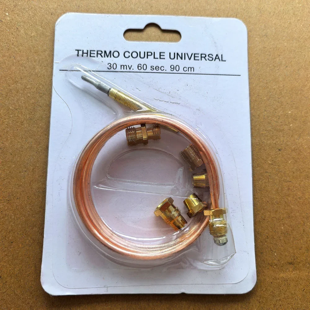 Thermocouple universel pour cuisinière à gaz, 90cm, avec 5 écrous, adaptateur de remplacement pour brûleur à gaz chauffant