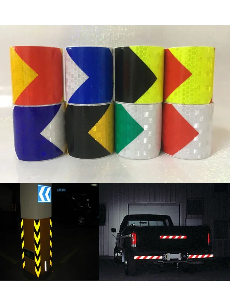 5*300cm Reflective Adhesive Tape Sticker Arrow Reflective Tape Safety Caution Warning For Truck Motorcycle Bicycle Car Styling