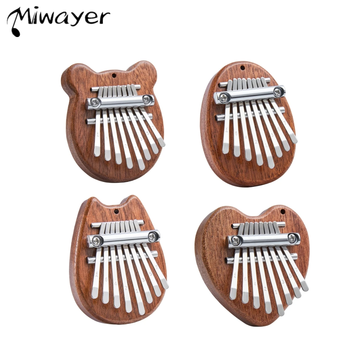 Miwayer Mini 8 Key Kalimba Thumb Piano Gifts for Kids Beginners Music Lovers Cute Instrument Pendant Keychain Accessories