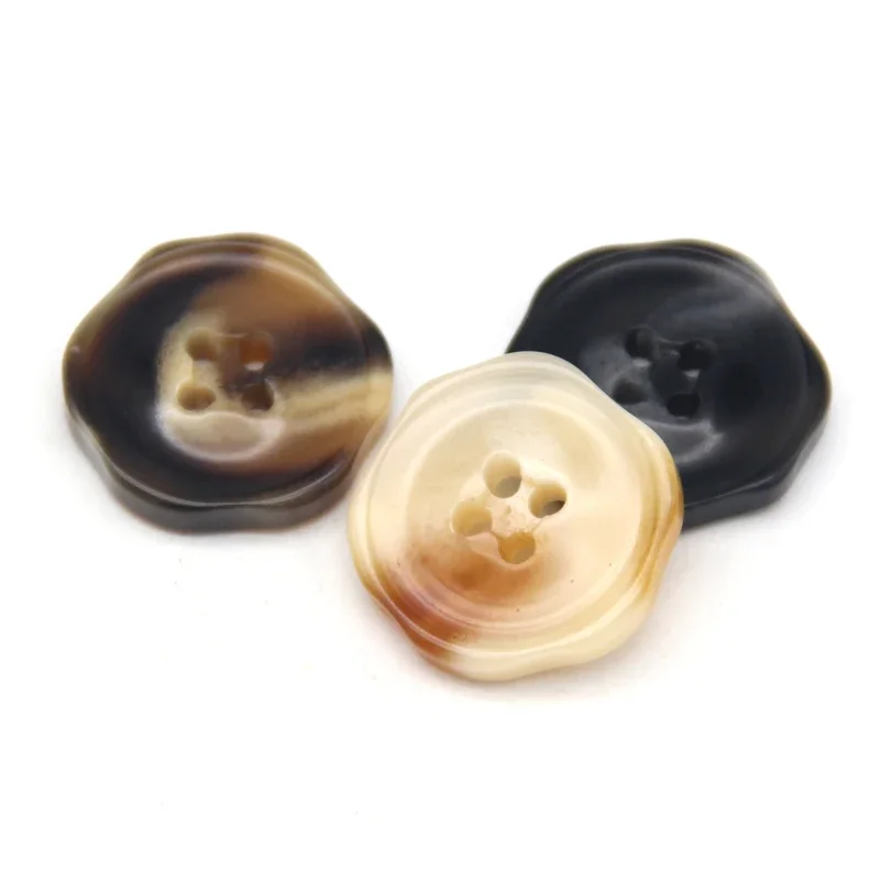 30mm 38mm Large Irregular Resin Horn Buttons For Clothes Women Men Suit Coat Dark Jacket Decorative Sewing Accessories Wholesale