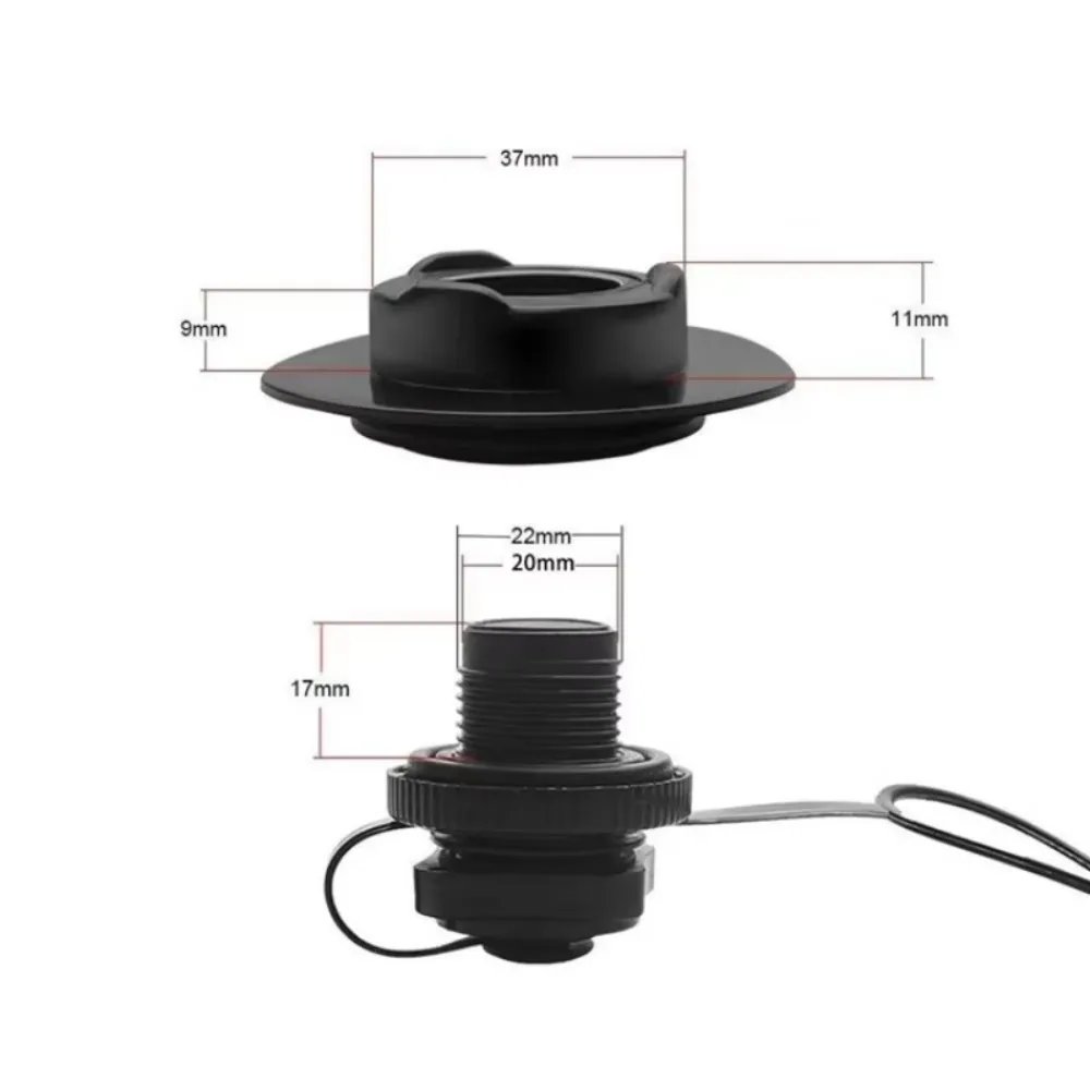 1PCS PVC Boston Octagonal Air Valve 2-in-1 Spiral Air Nozzle With Base For Inflatable Rubber Boat