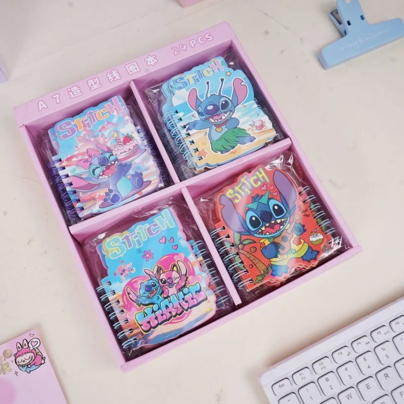 

12PCS/ лот KAWAII DISNEY STITCH COIL MEMO PAD CUTE NOTEBOOK STATIONERY LABEL NOTEPAD школьные принадлежности почтового отделения