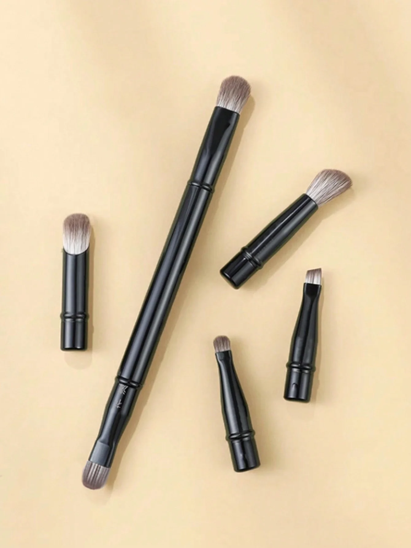 6個入りポータブルメイクブラシ交換用ブラシヘッドノーズシャドウブラシトラベルセット