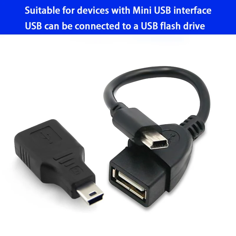 USB Female To Mini USB Male Cable Adapter 5P OTG V3 Port Data Cable Tested For Car Audio Tablets MP3 MP4  Connector Adaptor