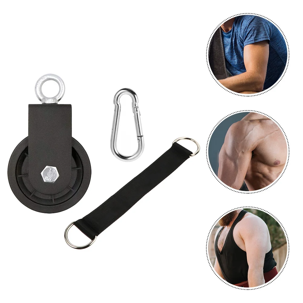 

1 Set Fitness Suspension Strap 360° Rotation Pulley For Home Gym Cable Crunch Triceps Pull-Down Training Nylon Strap Pulley