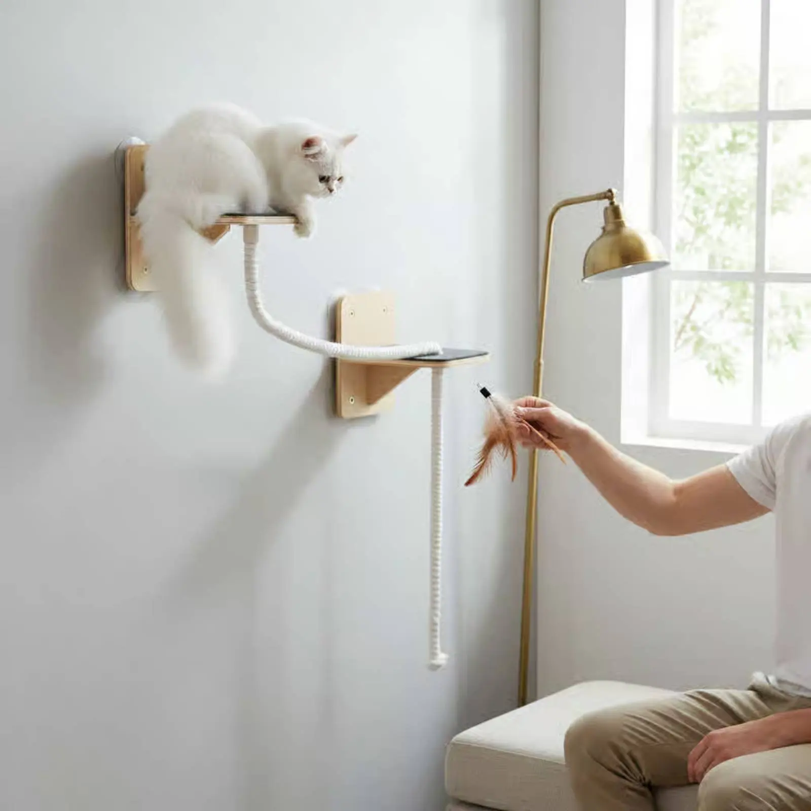 Stacked Cat Cat Lounger Space Saving Suction Suction Pad Cat Shelf Pet Supplies Easy to Clean for Felines