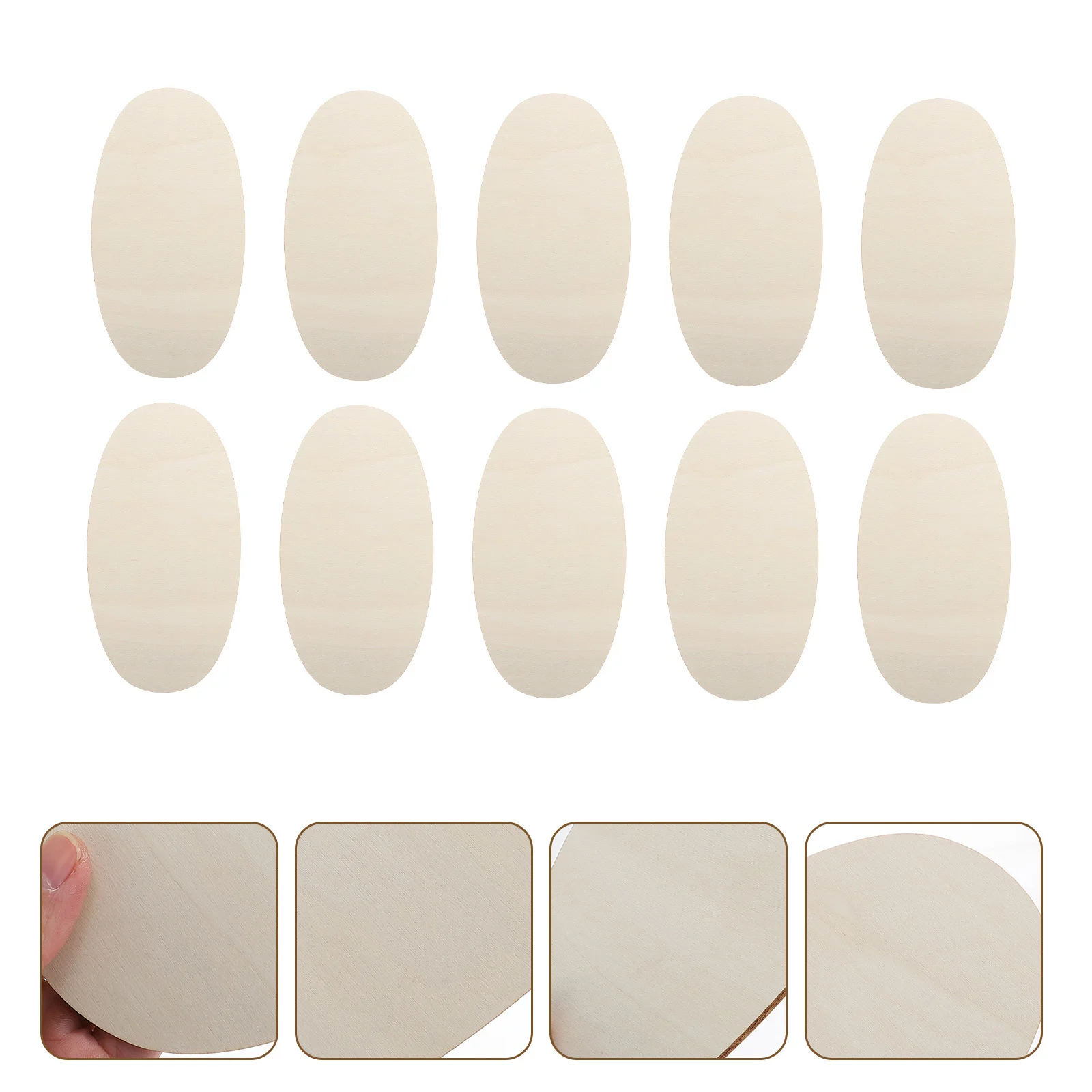 

10Pcs Wooden Slices DIY Crafts DIY Party Pendants Unfinished Blank Wood Chips Oval Shape for Graffiti Wood Ornament