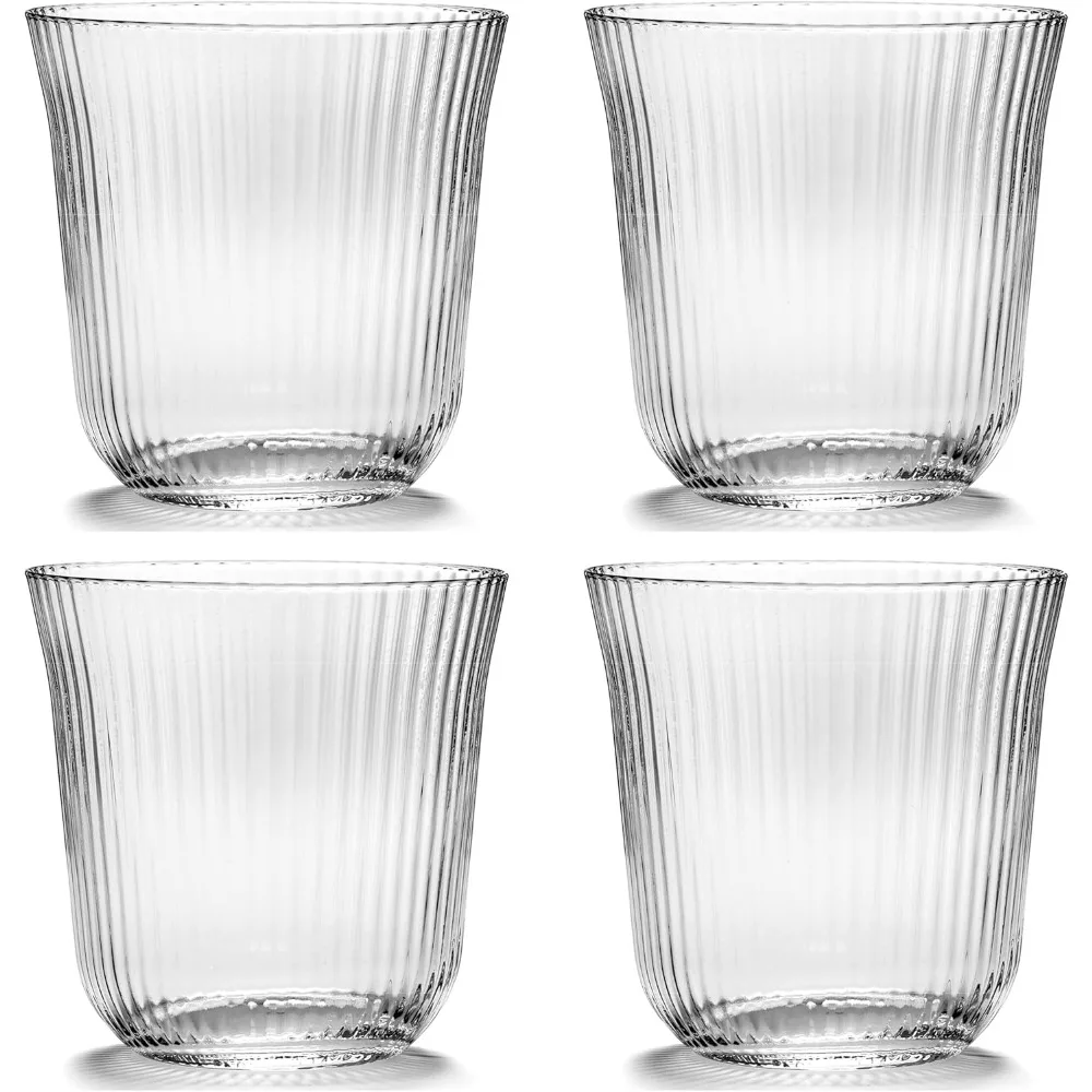 

Large Whiskey Glasses Drinking Set of 4,Glassware,Clear Glass Tumbler Cups without Lids,Home Essentials, Cocktail Glasses,Water