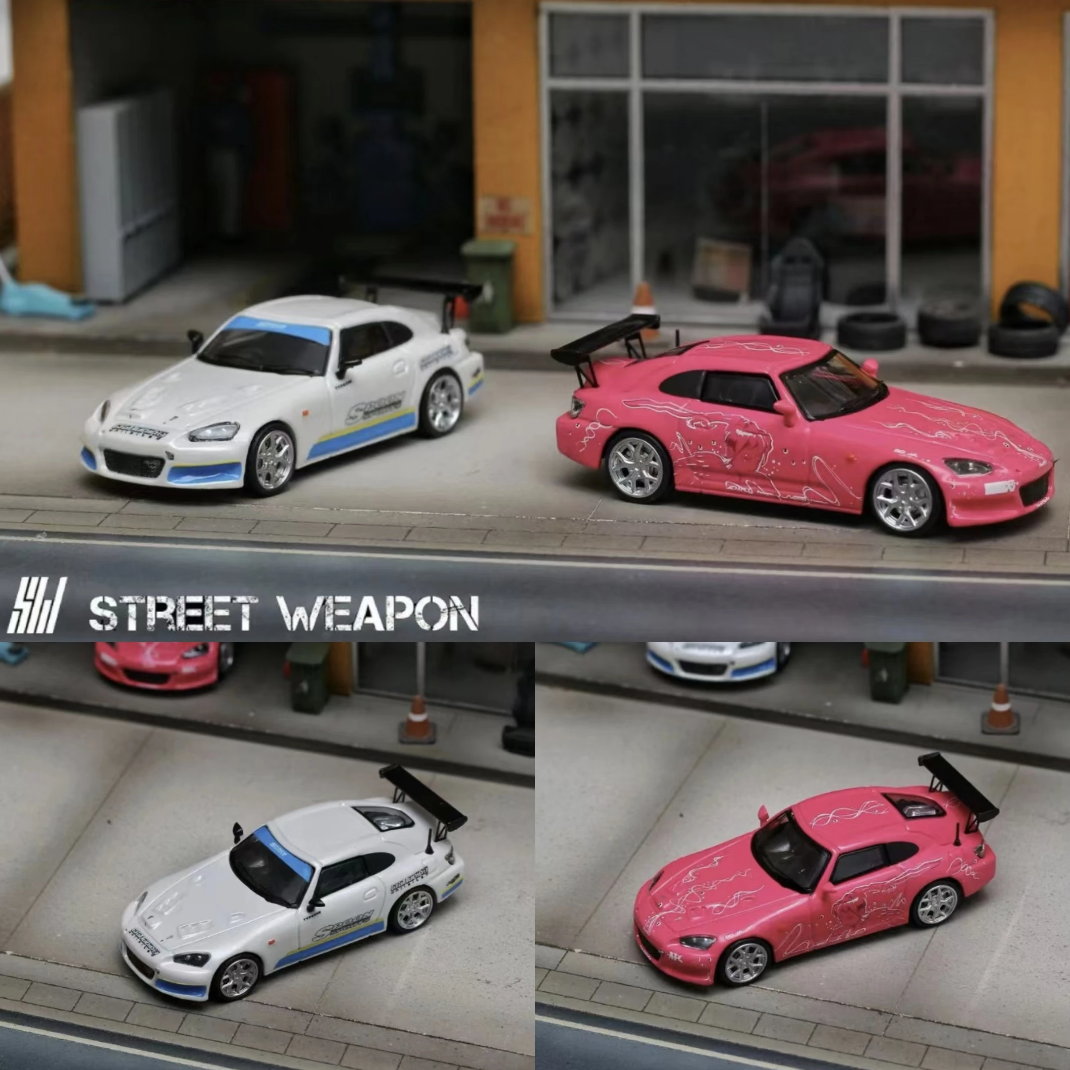 

SW 1:64 Honda S2000 ложка для порошка, жемчужно-белый сплав, модель автомобиля, коллекционные украшения