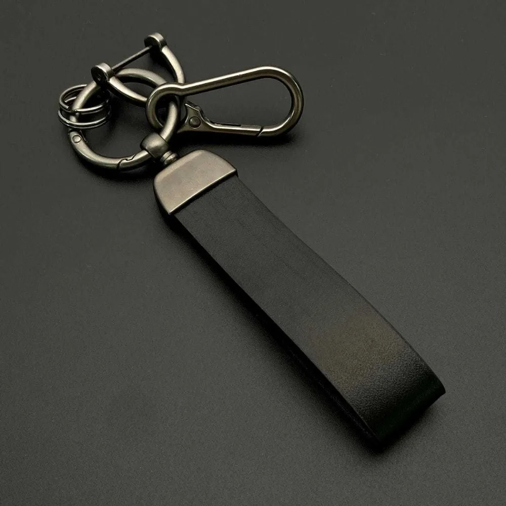 New High-End Color Changing High Quality Leather Trendy Brand Keyring with Embossed Car Keychain Business Gift Pendant