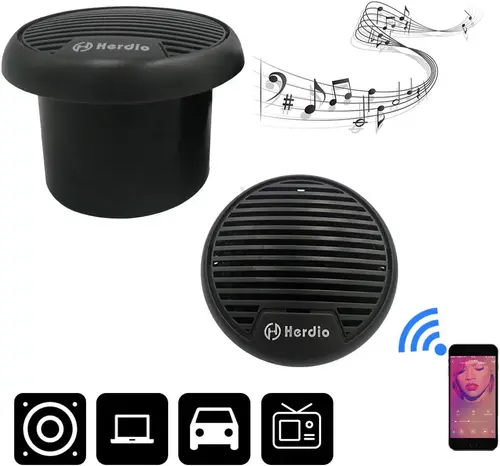 Imagen 2 del producto Herdio 3 ''160W 2 uds altavoces impermeables para barco marino altavoz Bluetooth para motocicleta sistema de Audio estéreo para ATV UTV barco al aire libre