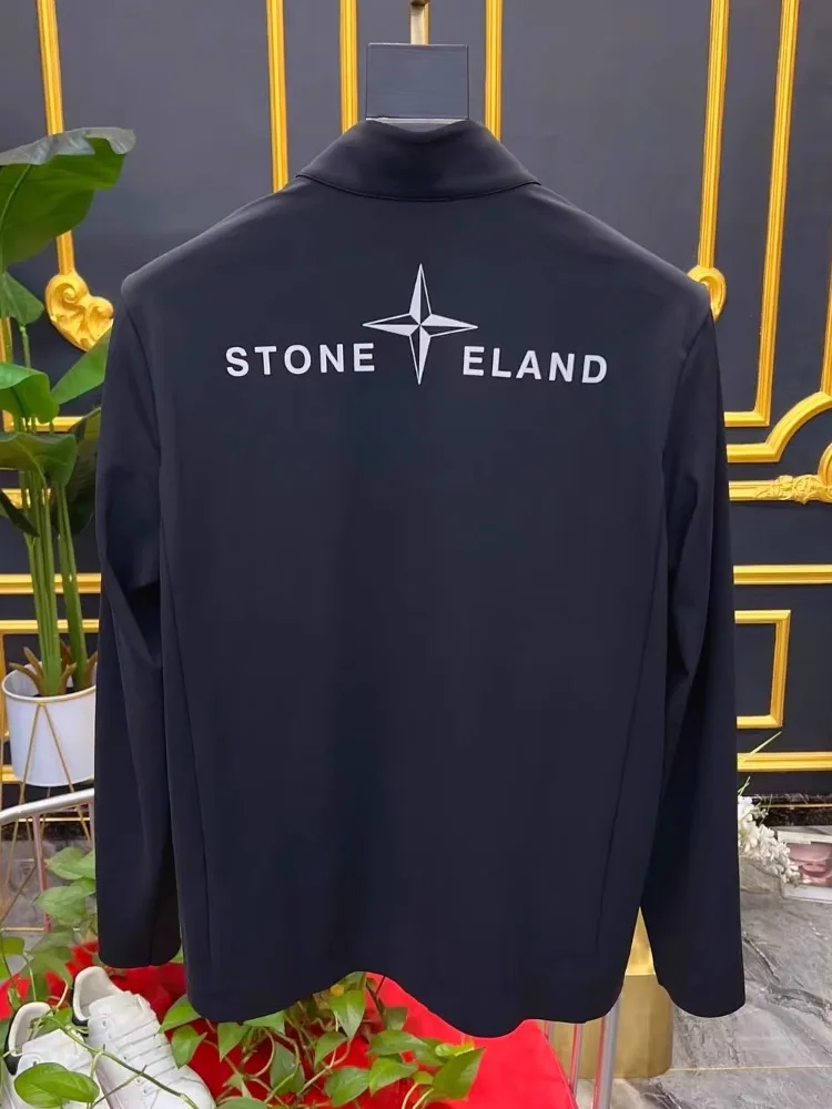 

Men's Faionable Stand Collar Jaet Coat Comfortable High Quali Sli Autumn Outerwear Youth Long Sve Zipper Closure