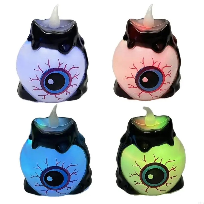 2 حزمة من مصابيح مقلة العين العملية للهالوين، مجموعة تزيين الحفلات ذات تأثير وميض آمن، شمعة إلكترونية آمنة، نسيج بلاستيكي #1