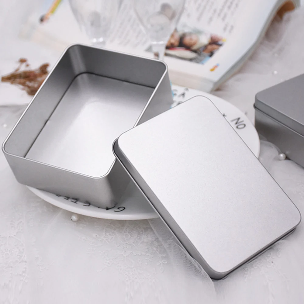 1Pc Tinplate Candy Box Pet Food Portable Pill Cases Tin Box Mini Aromatherapy Jar Small Iron Box Gift Box Storage Box Square Box