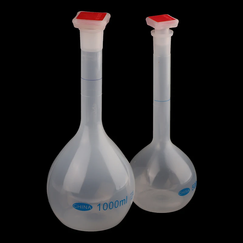 25/50/100/250/500/1000ml Volumetric Flask With Stopper Long Neck Measuring Flask Graduated Bottle For Test Laboratory Supplies