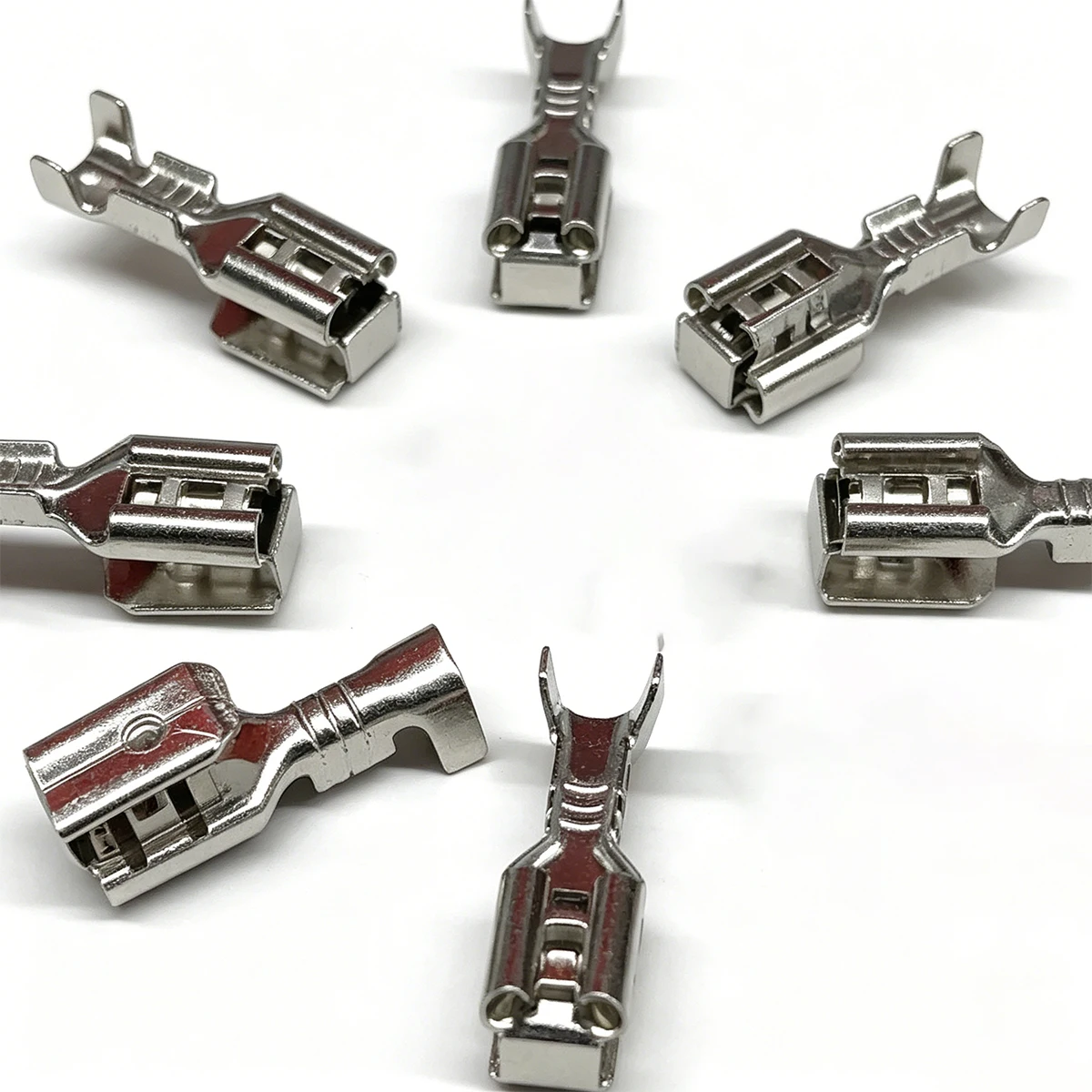 100/300pcs 4.8mm Female Crimp Spade Terminals Cold Reversed Back Design Connectors for Electrical Wiring Applications