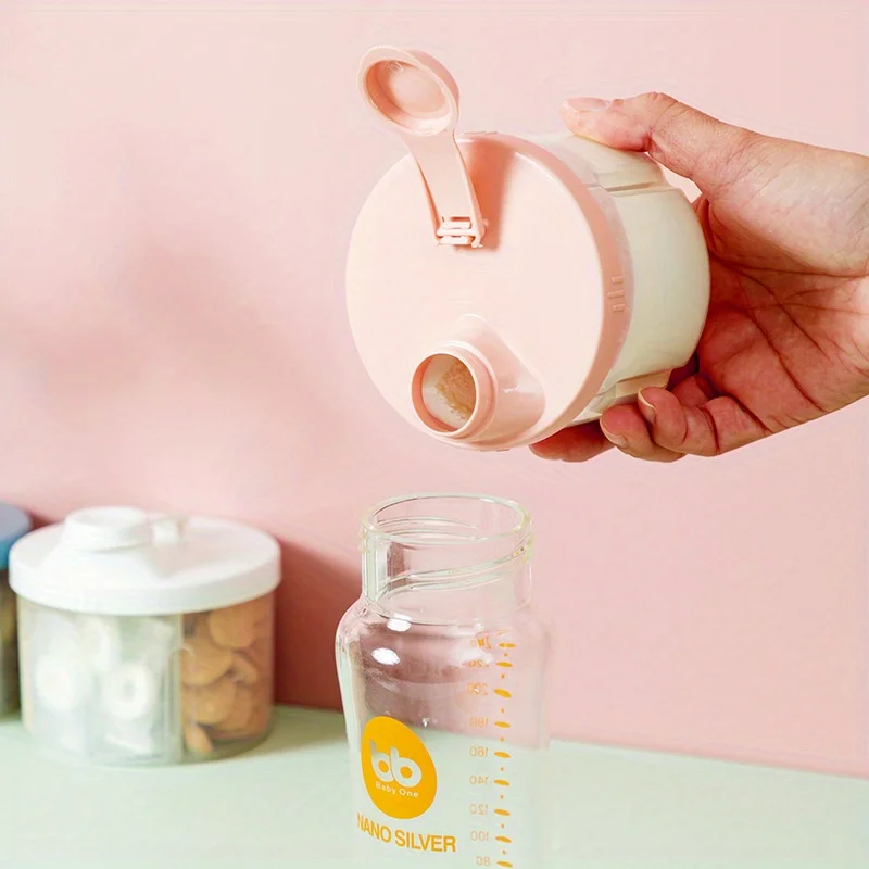1pc Portable Four-Layer Milk Powder Box, Milk Powder Container, Food Storage Snack Rotating Box