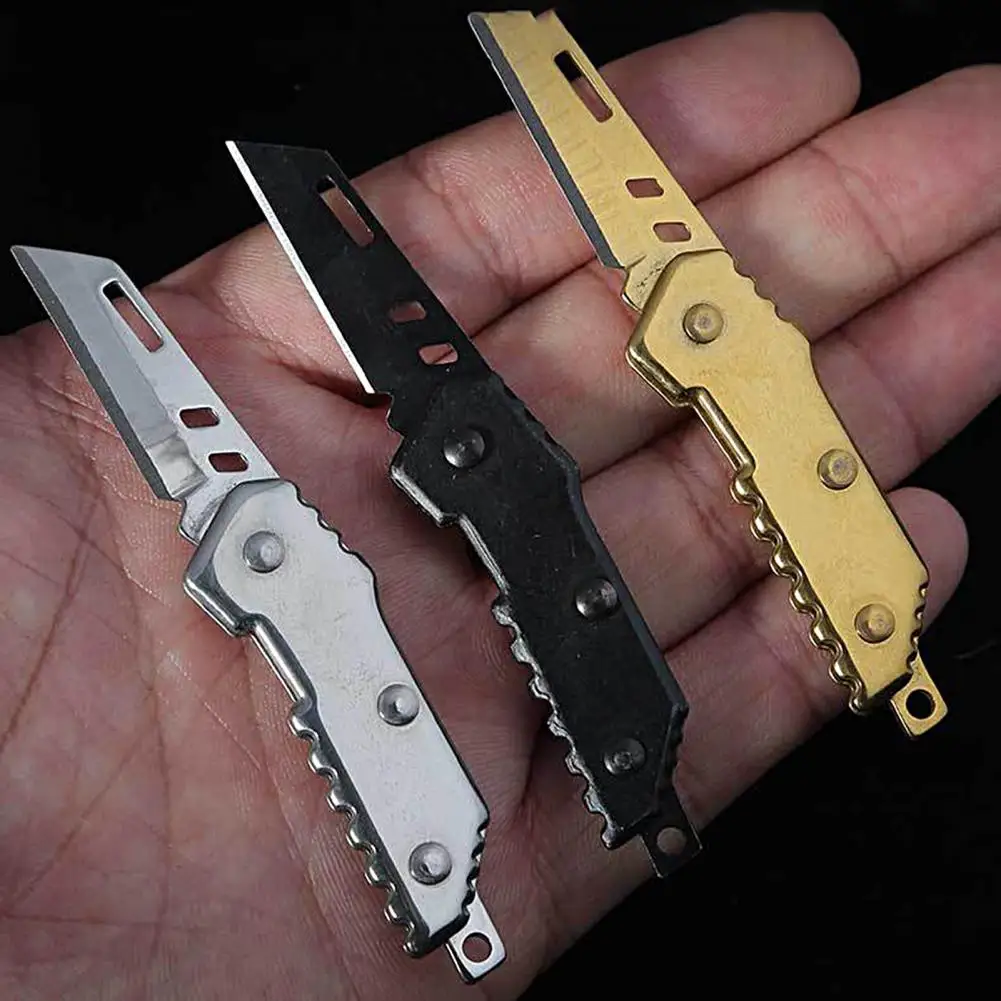 Mini Knife Multifunctional Foldable Sharp Anti-rust Keychain Portable Folding Pocket Cutter Outdoor Tool for Camping