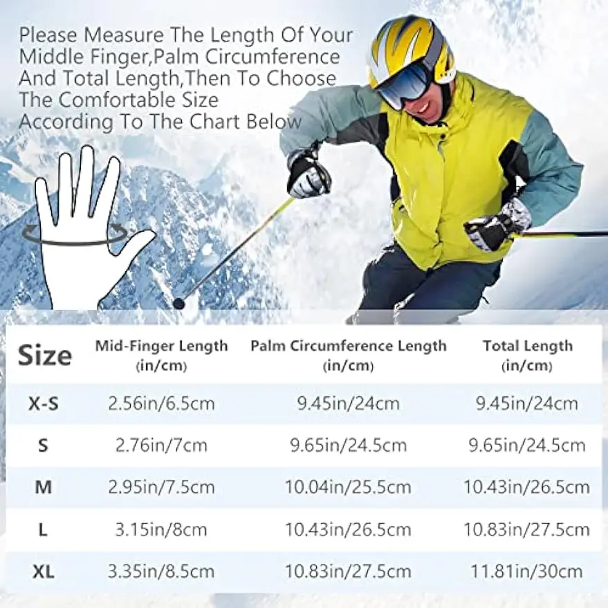 Ski Gloves, Warmest Waterproof and Breathable Snow Gloves for Cold Weather, Fits Both Men & Women,for Parent Child Outdoor