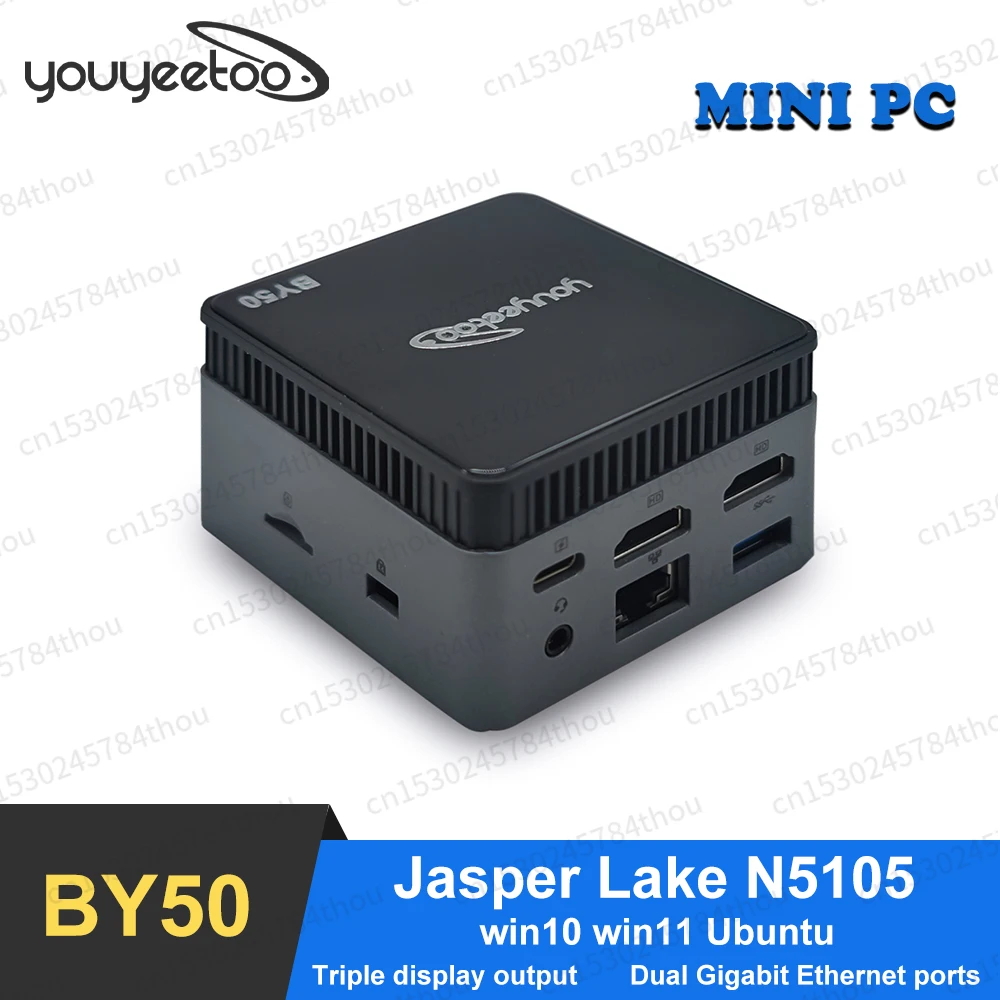 BY50 Mini PC Intel Celeron N5105 Windows 11 DDR4 8GB 256GB SSD Portable Pocket PC WIFI5 1000M LAN BT4.2 VGA 4K Gaming Computer