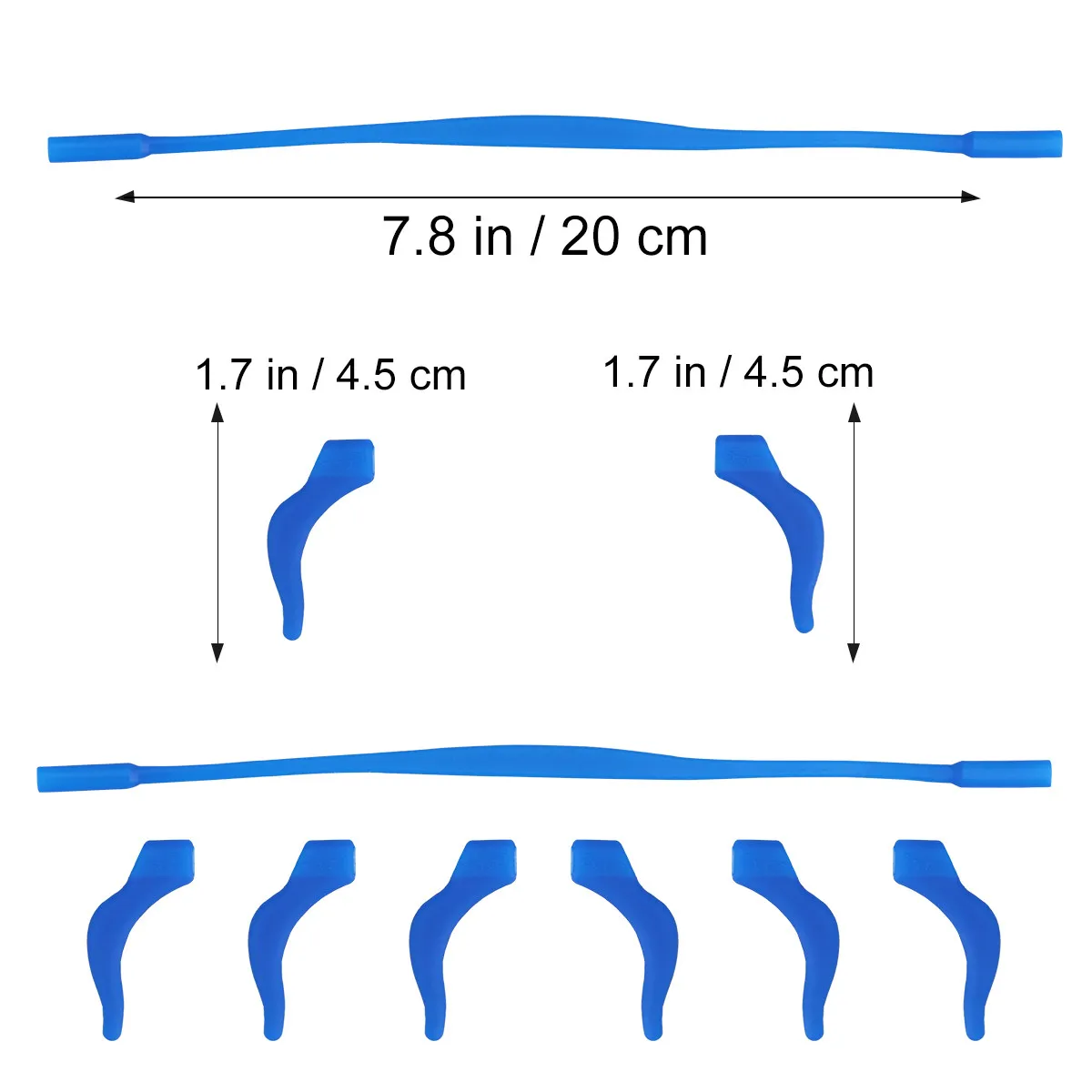 5 set Anti-Slip Silicone Eyeglass Strap Set For Dark Blue Lightweight Secure Fit For Outdoor Sports Hiking Biking