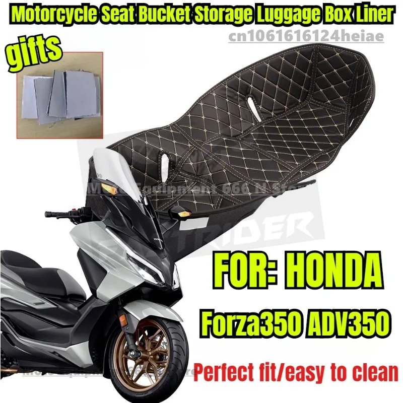 For HONDA Forza 350/ADV350 motorcycle modification seat Storage bucket pad PU Luggage Box Liner Pad Protector Moto Accessories