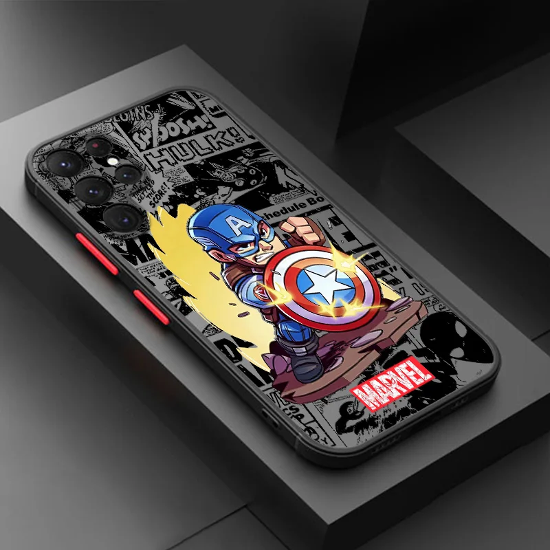 Marvel Superhero Phone Case For Samsung Note 9 10 20 M10 20 22 31 30S 62 32 33 53 52 51 23 40S 60S Frosted Translucent Cover TPU