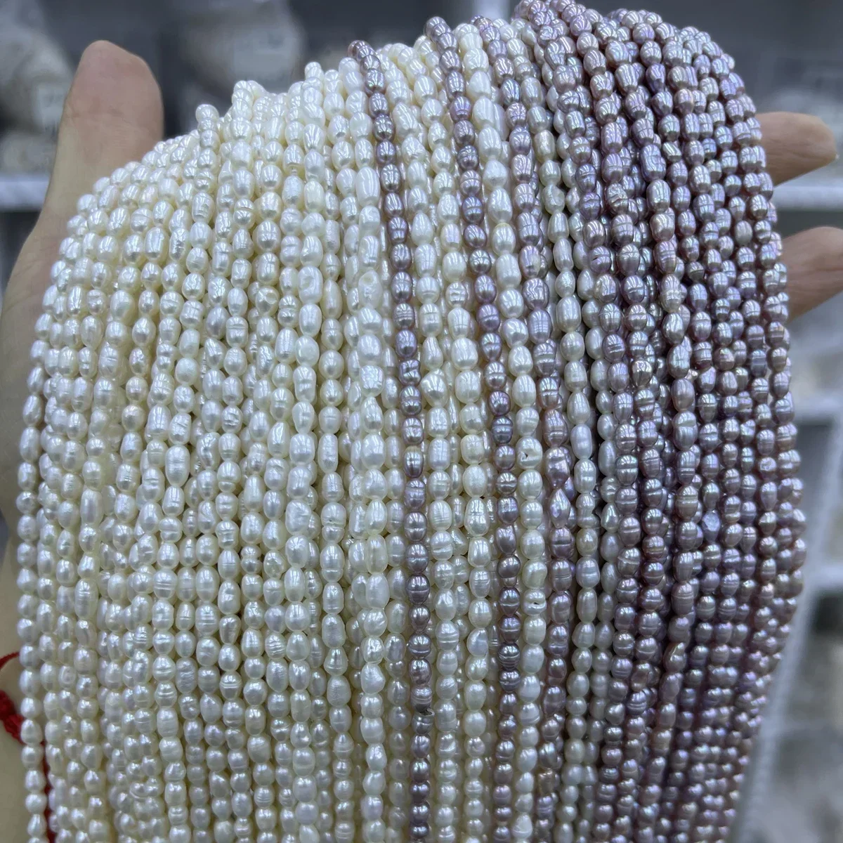 

Natural Freshwater Pearl 3-4mmA White Purple Rice Isolated Loose Bead Jewelry MakeDIY Necklace Bracelet Accessories Wedding Gift