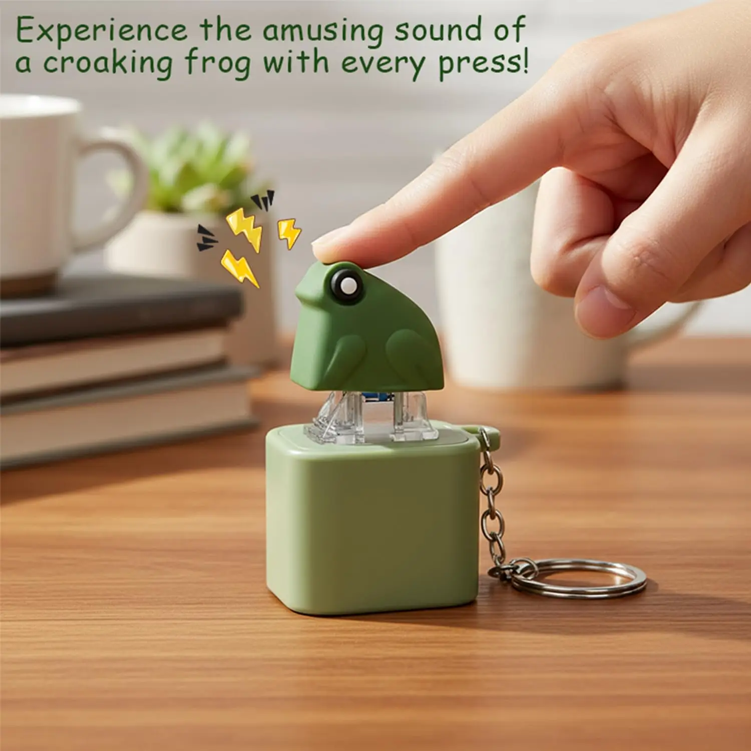 Rechargeable Frog&Lizard Keyboard Fidget Clicker Keychain Button Toy with Light & Sound for Anxiety Stress Relief Relief Toy
