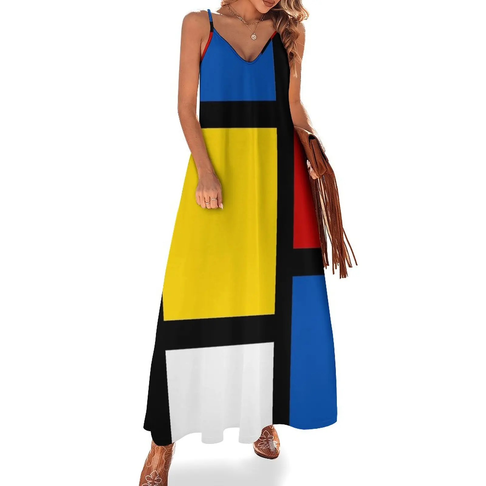 

Mondrian Inspiration Sleeveless Dress dress summer women's summer dress 2025 luxury dresses loose summer
