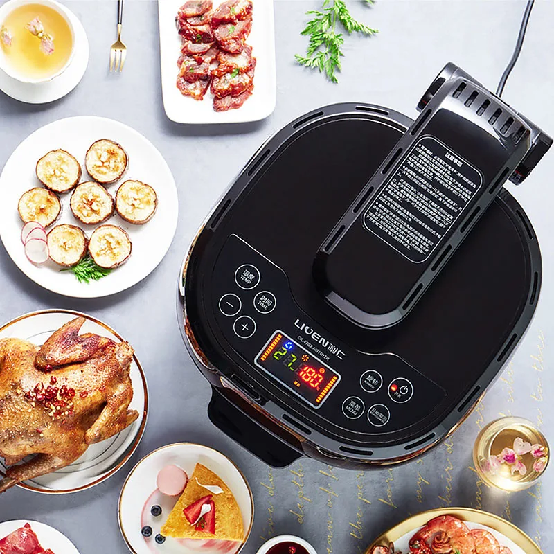 10 Litre Large Capacity Air Fryer High-End Smart Oil-Free Fryer Household Kitchen Oven Fries Pizza Deep Fryer With Accessories