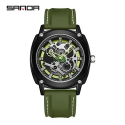 Fashion Sanda 3235 Top Brand New Design Reloj For Men Soft Silicone Strap 50m Watertight Japanese Quartz Movement Wrist Watch