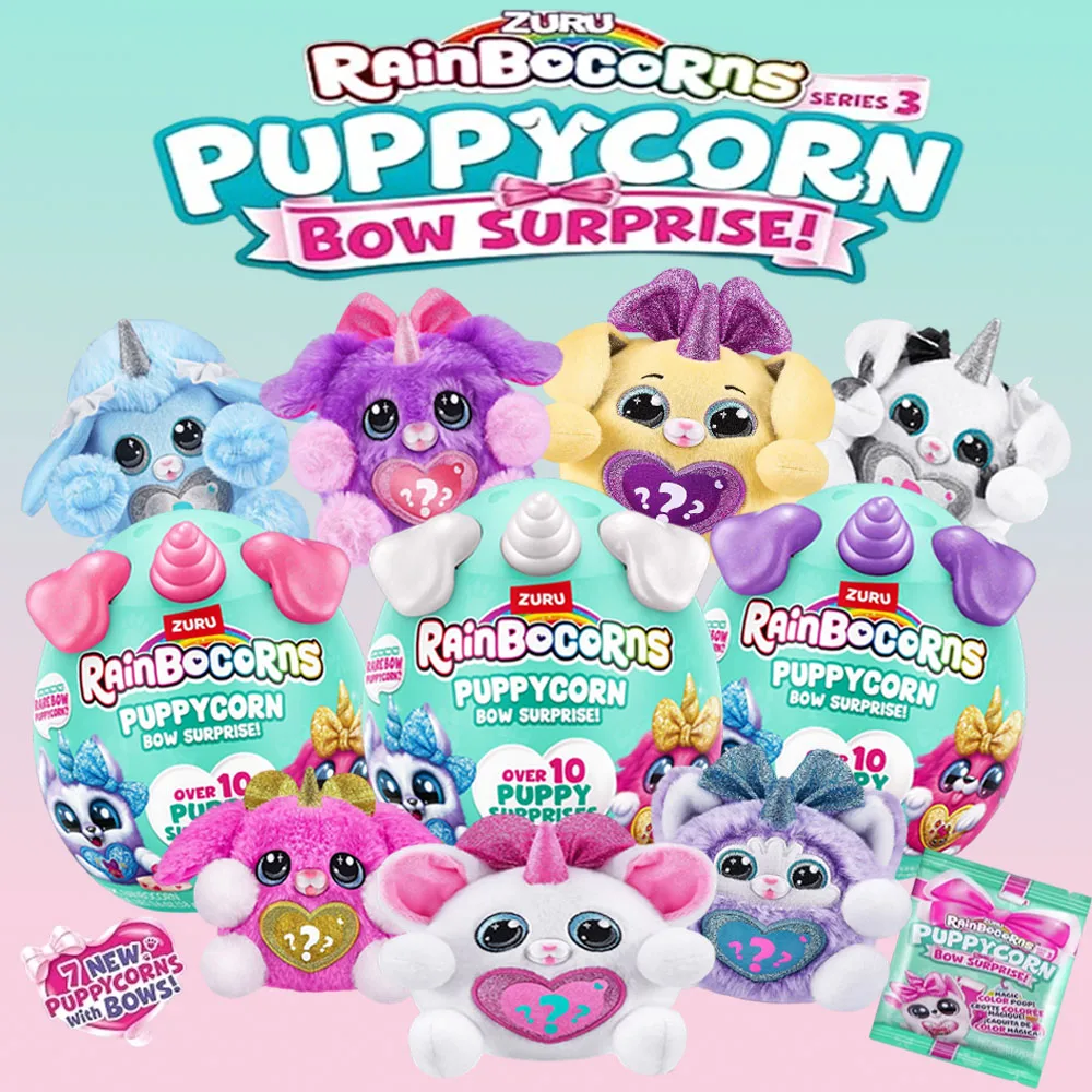 

ZURU Kittycorn Puppycorn Surprise Series 3 Collectible Plush Stuffed Animal Hatchimals Big Egg Rainbocorns Surprise Egg