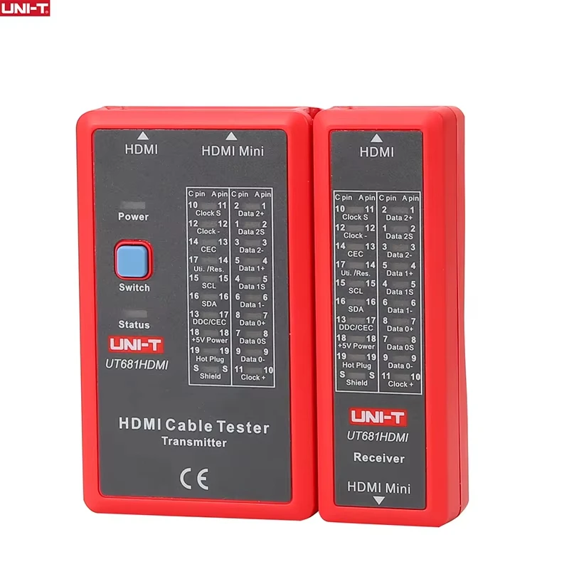 UNI-T MINI-HDMI اختبار الكابلات UT681HDMI سلك المقتفي Lan مكتشف محلل الشبكة أدوات إصلاح