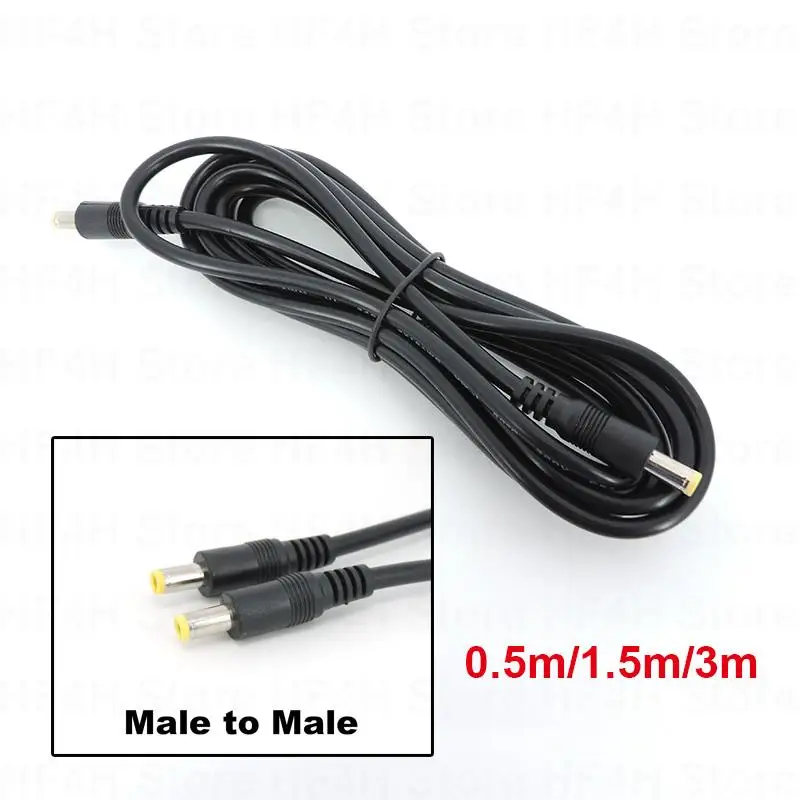 0.5m 1.5M 3meter DC male to male Extension power supply Cable Plug Cord 5.5MMX2.5mm wire connector Adapter for strip camera B4