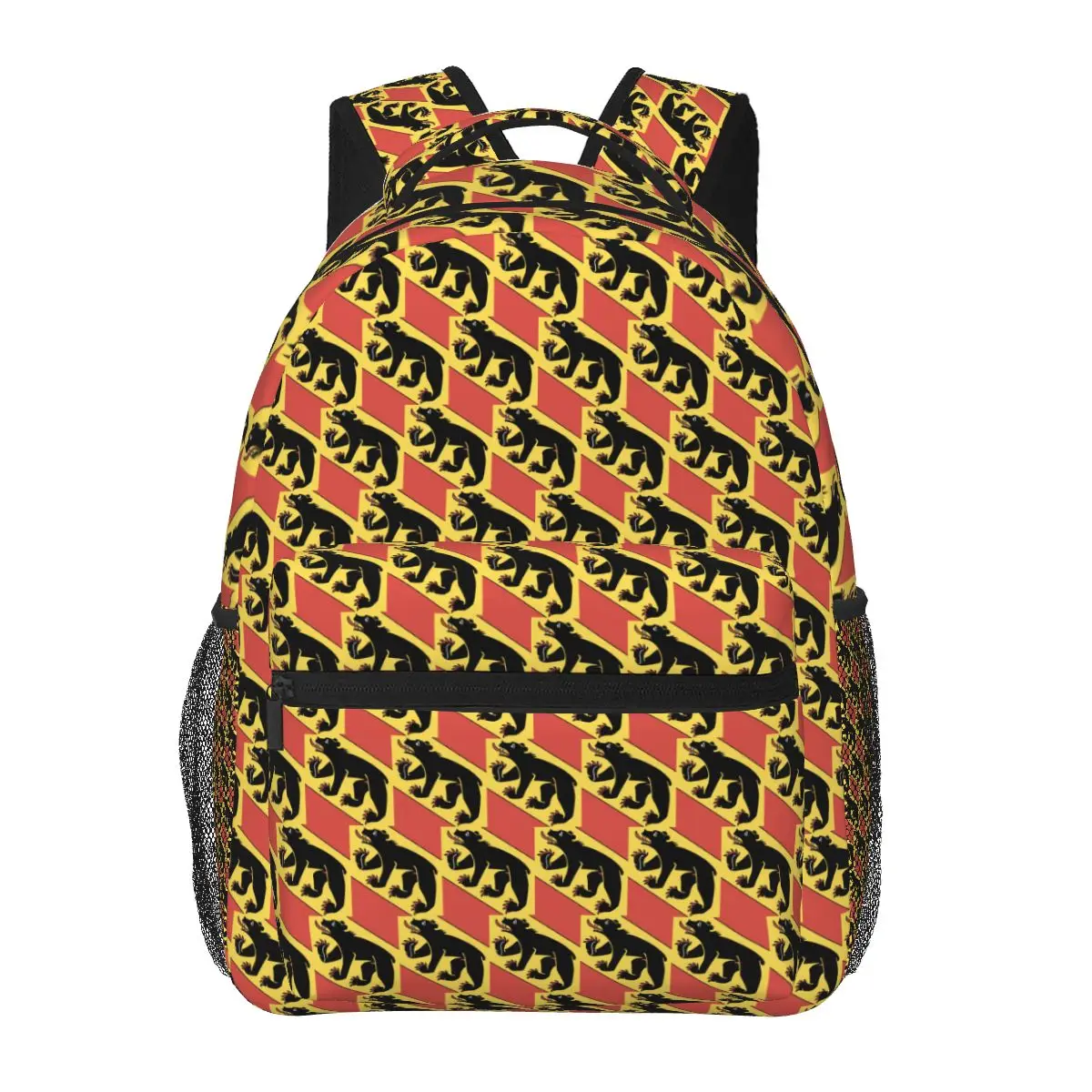 Bern Bear Swiss Flag Switzerland Coat Of Arms Student Backpack School Bag Daypack for Boys Girls Fashion Bookbag Shoulder Bags