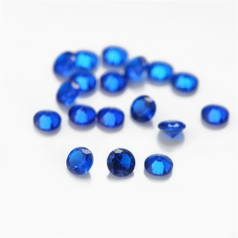 Größe 1,0 mm~3,0 mm Rundschliff Schwarz 106 # 109 # 112 # 113 # 114 # 120 # Blauer Stein Loser Spinell Synthetischer Edelstein für Schmuckherstellung – Detail 4